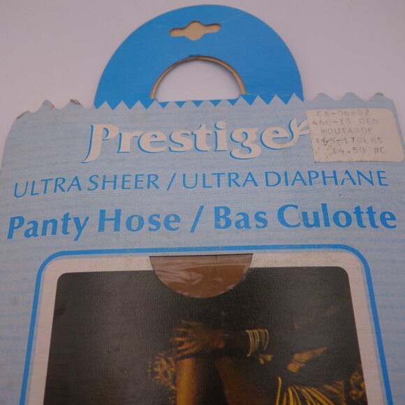 Vintage Prestige Ultra Sheer Made in Italy 100% Nylon 15 DEN Mustard Panty Hose - Picture 3 of 8